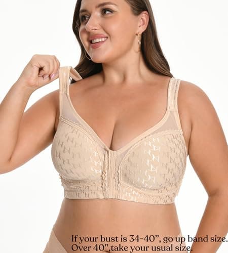 Cortelay Women's Front Closure Plus Size Minimizer Bras