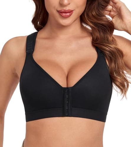 HACI Post-Surgical Wirefree Racerback Mastectomy Bra with Front Closure