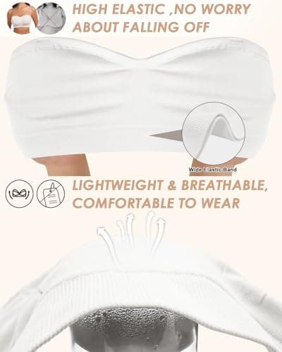 LEYSHE Wireless Padded Strapless Bra for WomenTube Top BraTop