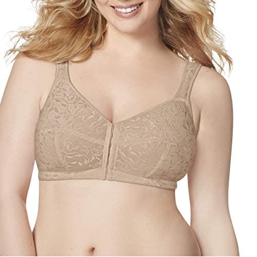 JUST MY SIZE Women's Easy-On Front-Close Wirefree Bra MJ1107