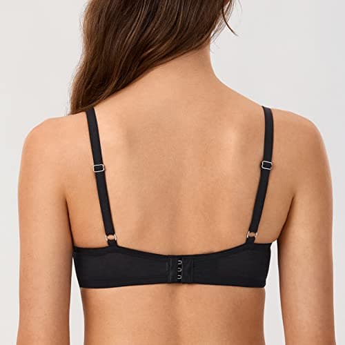 DOBREVA Plus Size Demi Balconette Bra with Demi Coverage and Underwire Support