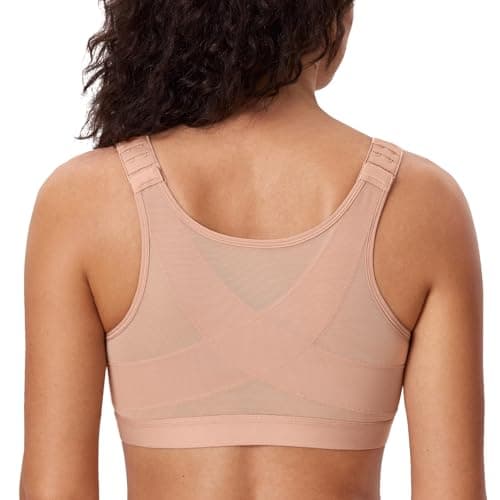 Front Closure Posture Wireless Back Support Bra for Women