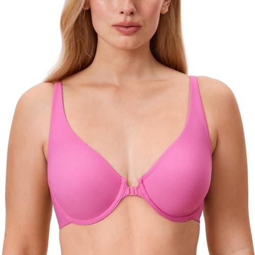 DELIMIRA Plus Size Plunge Underwire Front Closure Seamless Bra