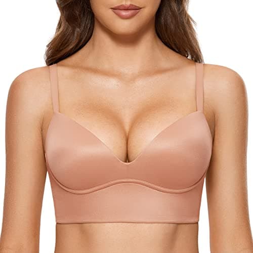DOBREVA Women'sPush Up T-Shirt Bra No Underwire Plunge