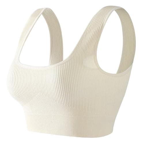 Medium Support Seamless Ribbed Sport Bralette for Women Yoga Workout