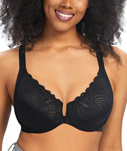 Women's Front Closure Underwire Lacy T-Shirt Bras
