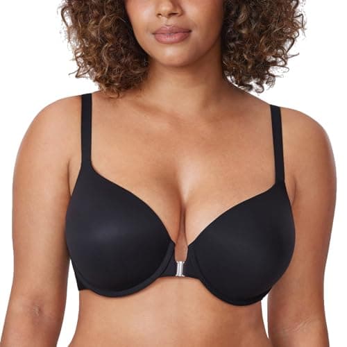 DELIMIRA Women's Front Closure Seamless Padded Bra Underwire Plunge