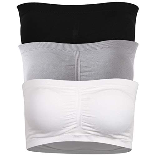 DD Demoiselle Women's Seamless Strapless Bralette 3/2 Packs