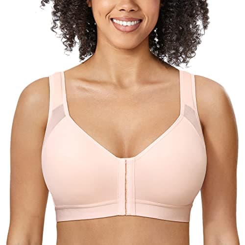 Front Closure Posture Wireless Back Support Bra for Women