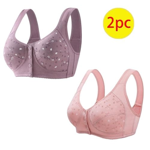 Daisy Button Down Wireless Sports Bra for Women