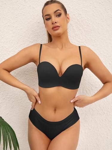 Zossav Non-Slip Padded Strapless Bras Multiway Convertible Smoothing Bandeau