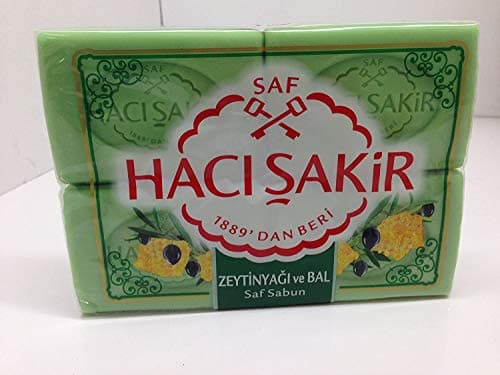 Haci Sakir Olive Oil and Honey Soap - 4 Pack, 175g each - Pure Turkish Natural Soap