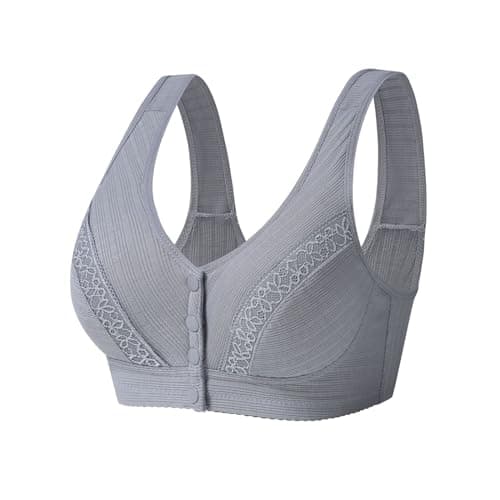 Front Snap Cotton Bras for Women - Full Support, Comfortable, No Underwire