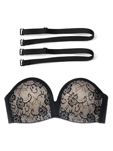 Zossav Non-Slip Padded Strapless Bras Multiway Convertible Smoothing Bandeau