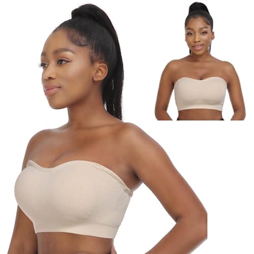 Zimcti Women's Comfortable Strapless Silicone Bandeau Bralette