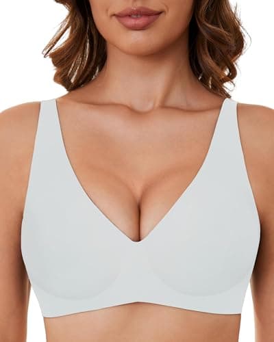 OXYIBRAS Smooth V-Neck Bras for Women No-Wire Seamless Sleep Bralette