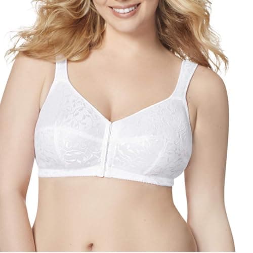 JUST MY SIZE Women's Easy-On Front-Close Wirefree Bra MJ1107