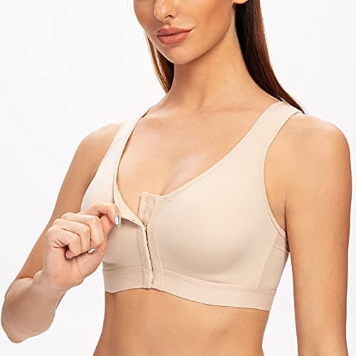 MELENECA Women's Plus Size Post Surgery Wirefree Back Support Bra
