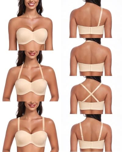 DotVol Women's Plus Size Seamless Underwire Strapless Minimizer Bra