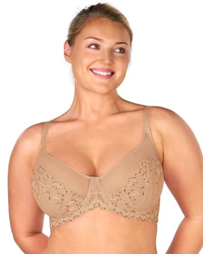 HSIA Minimizer Bra for Heavy Breasts, Embroidered Full Coverage