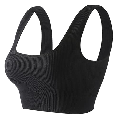 Medium Support Seamless Ribbed Sport Bralette for Women Yoga Workout