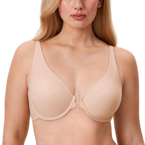 DELIMIRA Plus Size Plunge Underwire Front Closure Seamless Bra