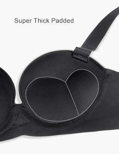 Rasback Push Up Padded Balconette Bras for Women Smoothing 1 Cup Size Add-On
