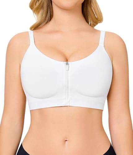CYDREAM Women's Zip Front Wireless Comfort Bralette with Back Smoothing