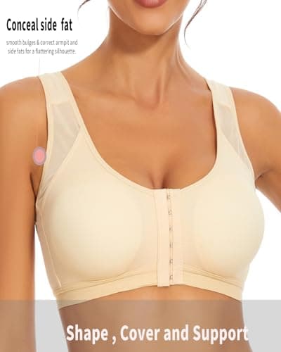 newlashua Women's Posture Corrector Bra with Front Closure Back Support