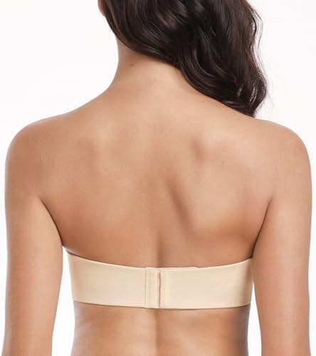 Lemorosy Women's Wireless Plunge Padded Non-Slip Invisible Strapless Bra
