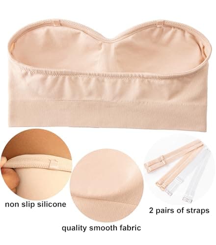 PRETTYWELL Wireless Padded Strapless Bra for Women