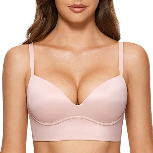 DOBREVA Women'sPush Up T-Shirt Bra No Underwire Plunge