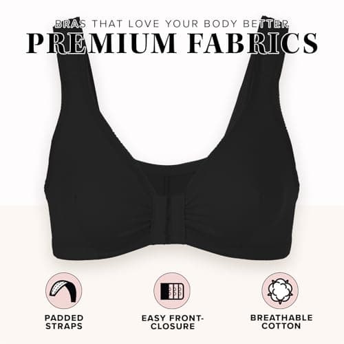 LEADING LADY Women's Cotton Front-Closure Leisure Bra