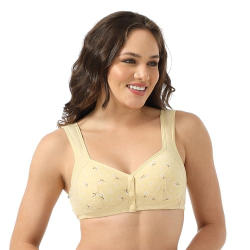 Wonholy Durable Daisy Bras for Older Women, Front Snap Padded Comfort Bra