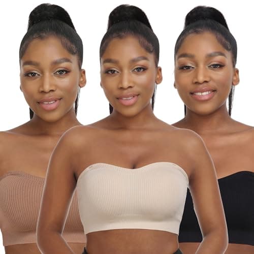 Zimcti Women's Comfortable Strapless Silicone Bandeau Bralette