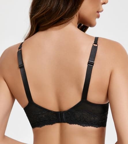 HACI Women's Lace Balconette Demi Bra Mesh Underwire Sexy
