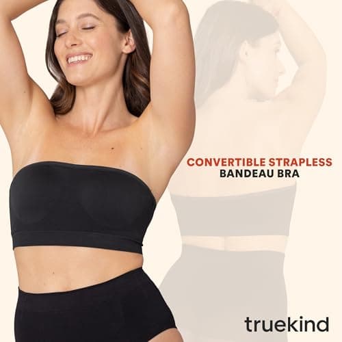 Truekind Wireless Strapless Bra, Plus Size Tube Top for Women