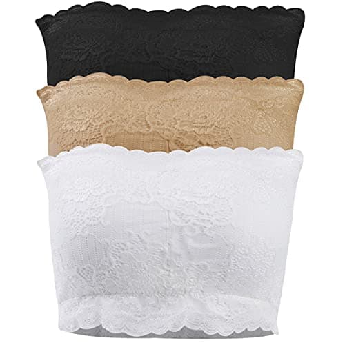 DD Demoiselle Women's Seamless Strapless Bralette 3/2 Packs
