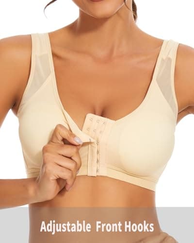 newlashua Women's Posture Corrector Bra with Front Closure Back Support
