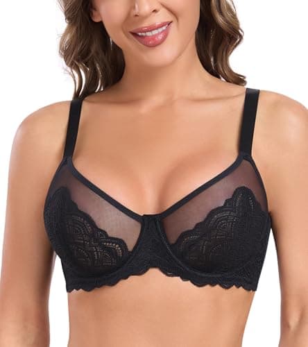 HACI Minimizer Lace Wire Underwire Bra for Plus Size Women