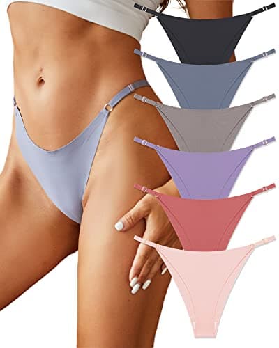Adjustable Seamless Women's String Bikini Underwear Pack - XS-L