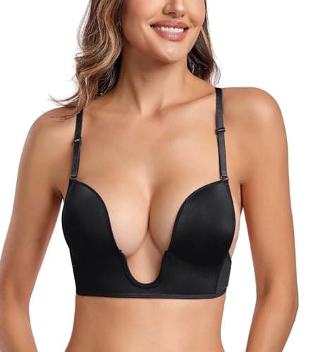 Hansca Women's Plunge Deep U Bra Padded Support