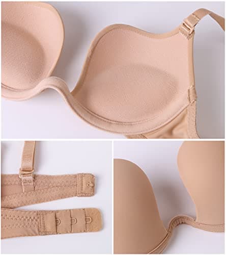 HACI Women's Deep U Plunge Push-Up Bra with Underwire