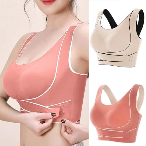 Ruziyoog Women's 2-Pack Wireless Posture Corrector Bras