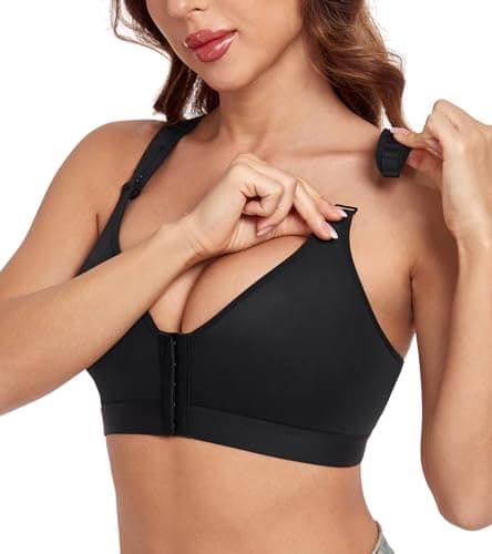 HACI Post-Surgical Wirefree Racerback Mastectomy Bra with Front Closure