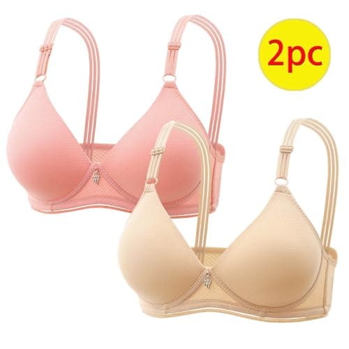 Wireless Push Up Bra for Plus Size Women Solid Color Breathable Bralette