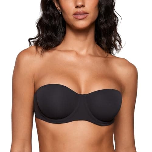 INLYRIC Women's Plus Size Non-Slip Underwire Strapless Bra