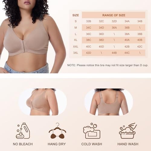 Front Closure Wireless Posture Bra for Women