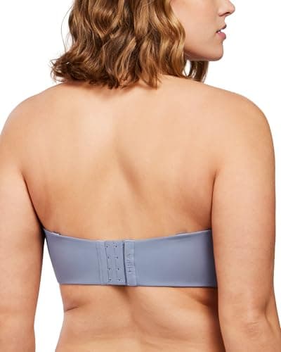 HSIA Women's Smoke Blue Strapless Plus Size Anti-Slip Underwire Bra