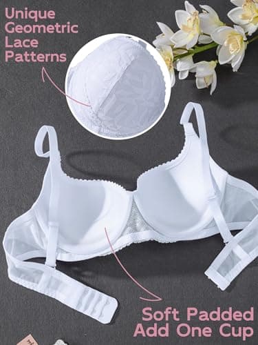 IHOIU Women's Sexy Push Up Balconette Brassiere Underwire Lace